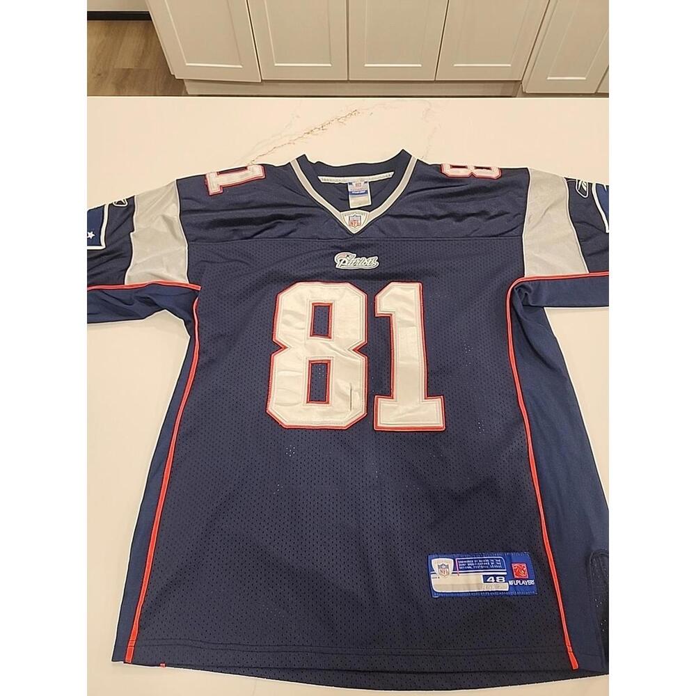 Reebok NFL Equipment New England Patriots #81 Randy Moss  Jersey 48 Stitched
